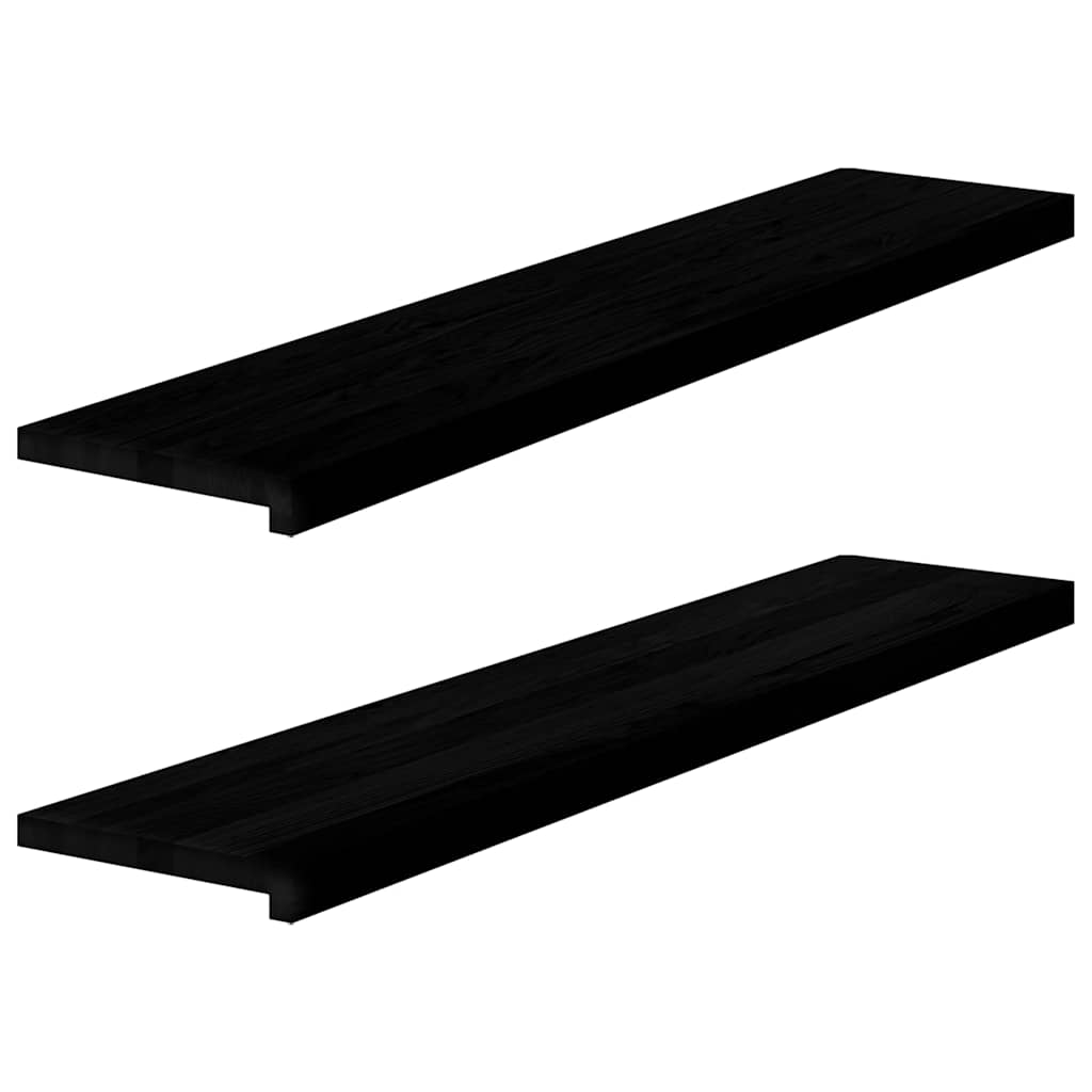 Gradini 2 pz Marrone-nero 120x25x2 cm Legno Massello Rovere