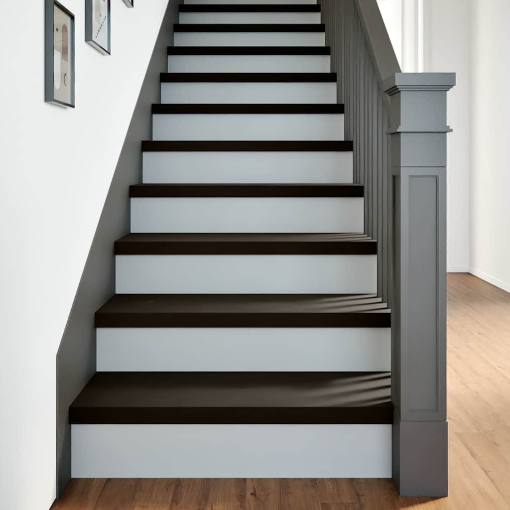 Gradini 2 pz Marrone-nero 80x30x2 cm Legno Massello Rovere