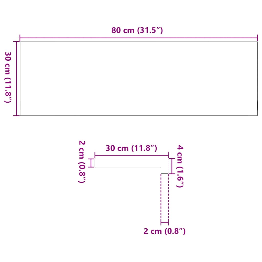 Gradini 2 pz Marrone-nero 80x30x2 cm Legno Massello Rovere
