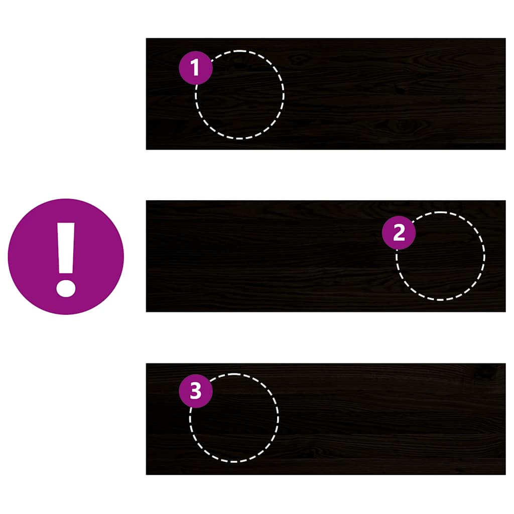 Gradini 2 pz Marrone-nero 80x30x2 cm Legno Massello Rovere