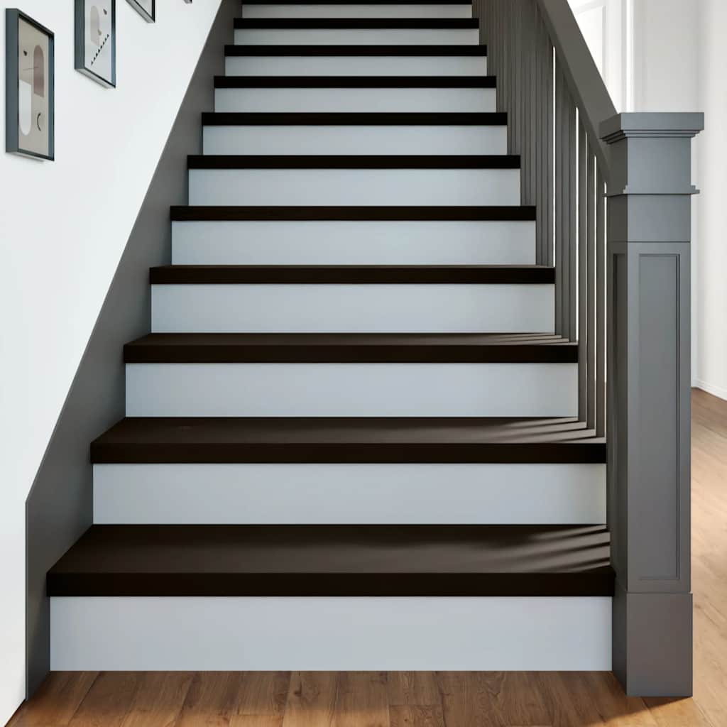 Gradini 2 pz Marrone-nero 90x30x2 cm Legno Massello Rovere