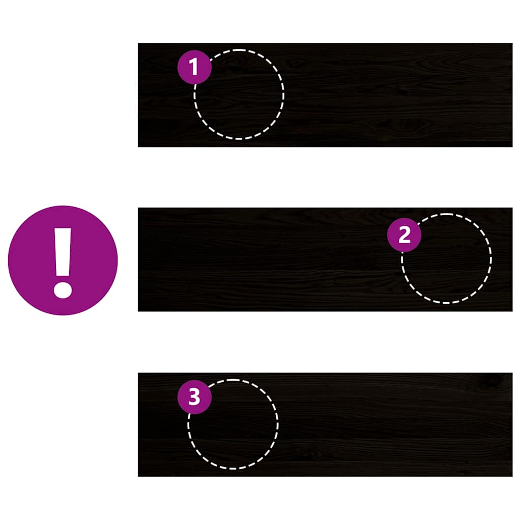 Gradini 2 pz Marrone-nero 90x30x2 cm Legno Massello Rovere