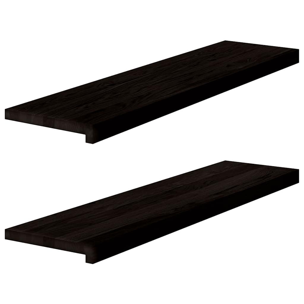 Gradini 2 pz Marrone Scuro 100x30x2 cm Legno Massello Rovere