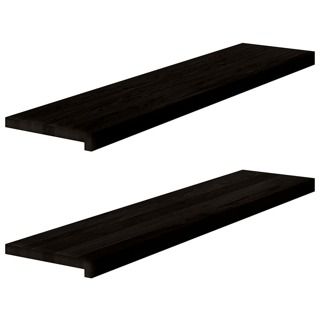 Gradini 2 pz Marrone-nero 110x30x2 cm Legno Massello Rovere