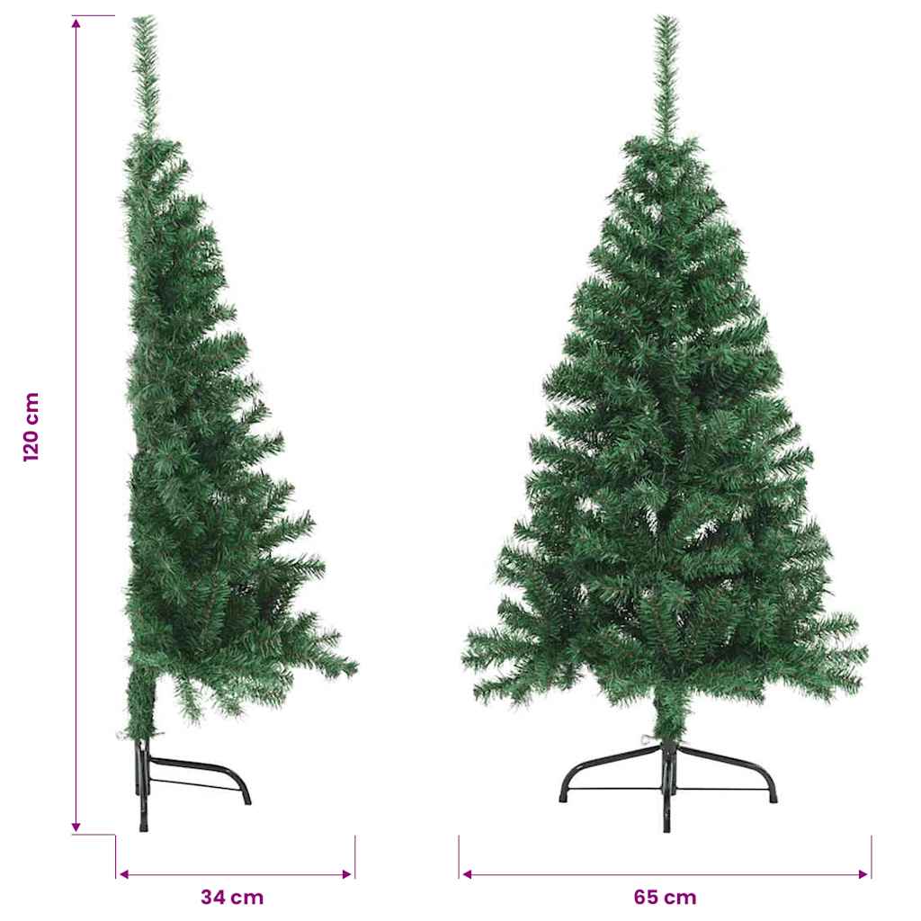 Albero di Natale Artificiale Metà con Supporto Verde 120 cm PVC