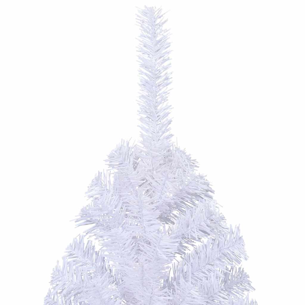 Albero di Natale Artificiale Metà con Supporto Bianco 180cm PVC