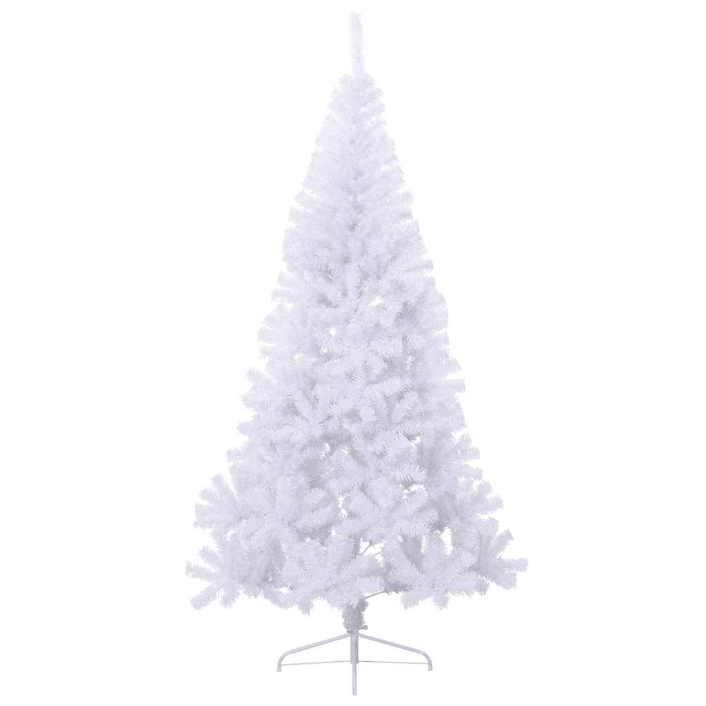 Albero di Natale Artificiale Metà con Supporto Bianco 210cm PVC