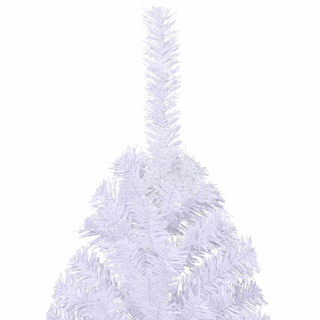 Albero di Natale Artificiale Metà con Supporto Bianco 210cm PVC