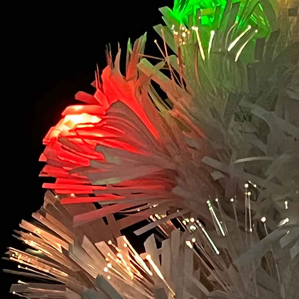 Albero Natale Preilluminato Bianco 64 cm in Fibra Ottica