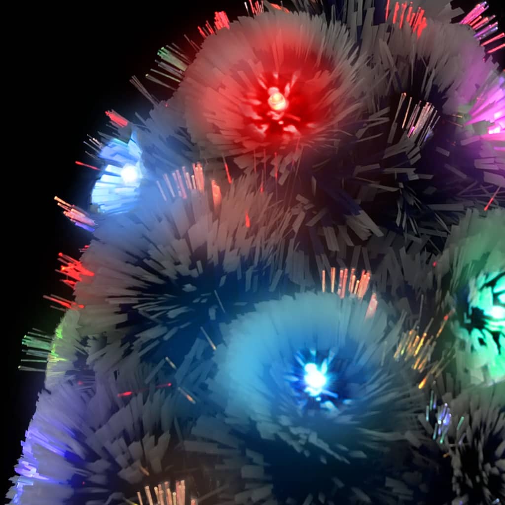 Albero Natale Preilluminato Bianco e Blu 210 cm in Fibra Ottica