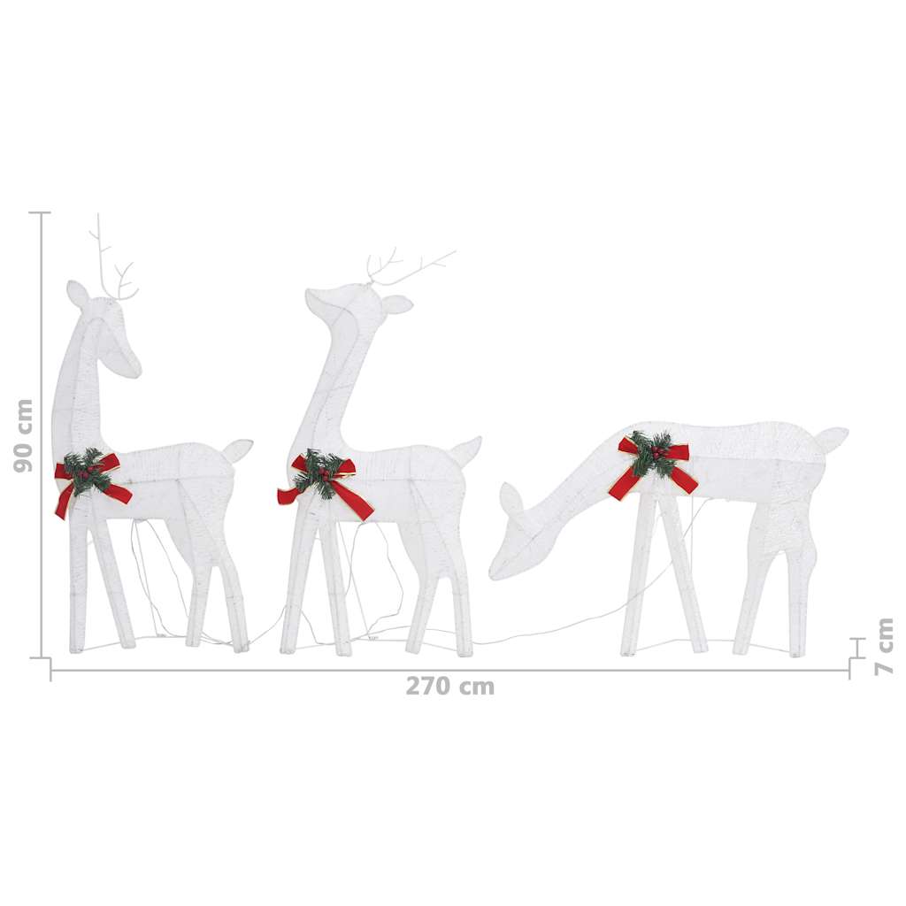 Famiglia Renne Natalizie 270x7x90 cm in Rete Bianco Freddo