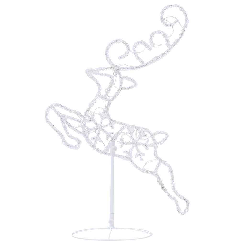 Decorazione Slitta Renne in Acrilico 260x21x87cm Bianco Caldo