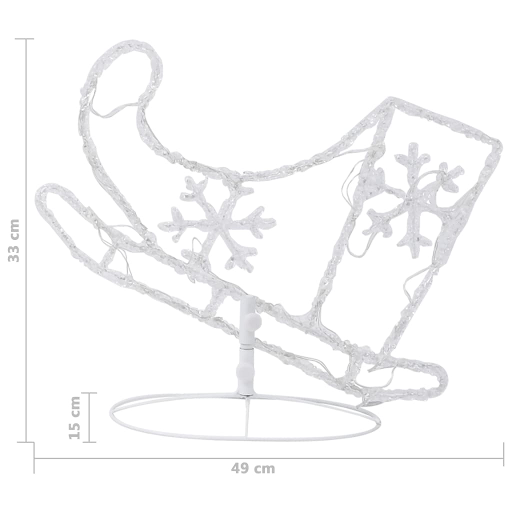 Decorazione Slitta Renne in Acrilico 260x21x87 cm Blu