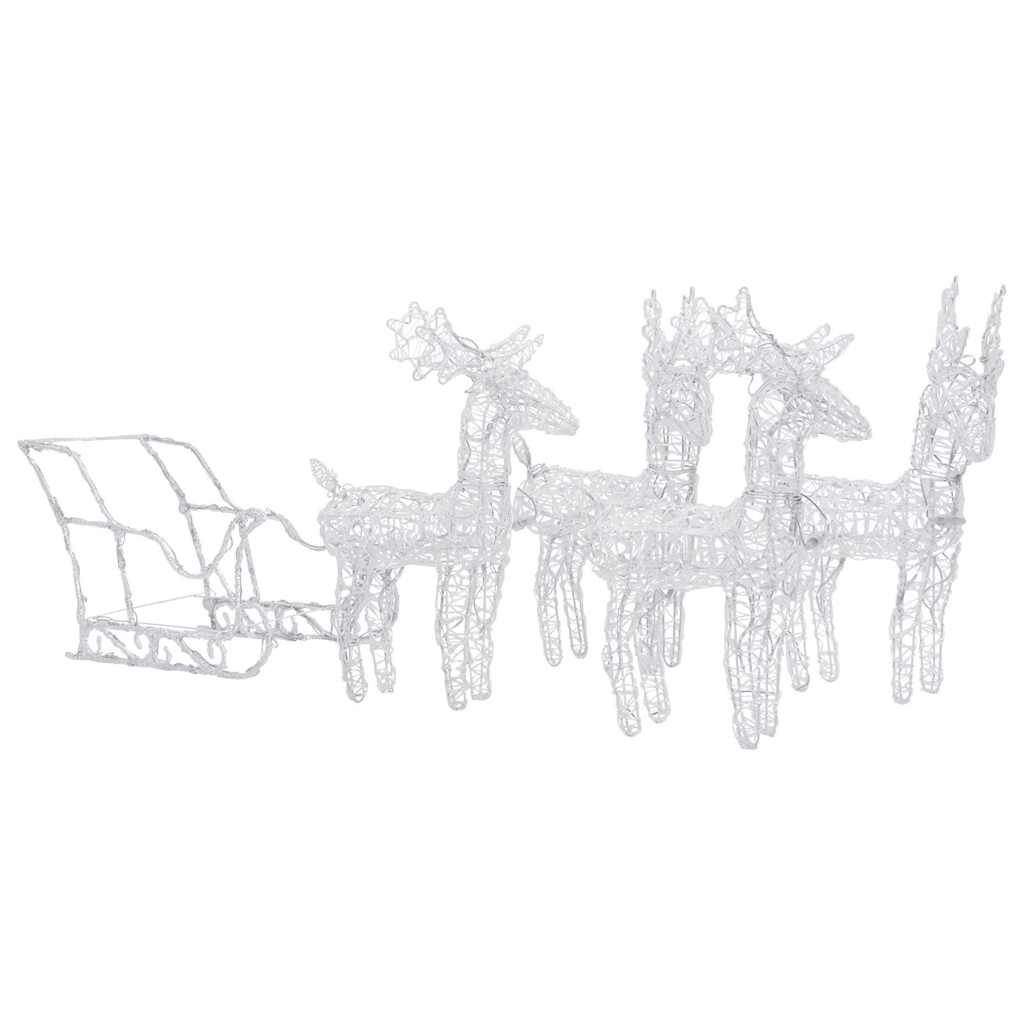 Decorazione Natalizia Renne e Slitta 280x28x55 cm in Acrilico