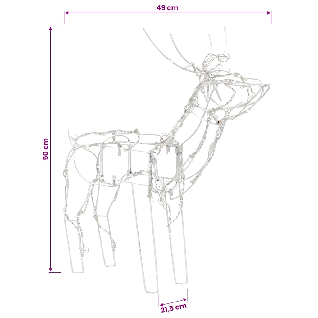 Decorazioni di Natale a Forma di Renne 3 pz 229 LED