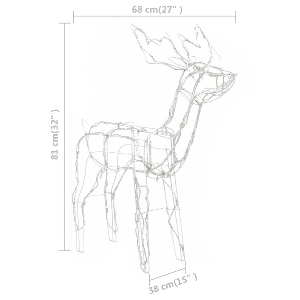 Decorazioni di Natale a Forma di Renne 3 pz 229 LED