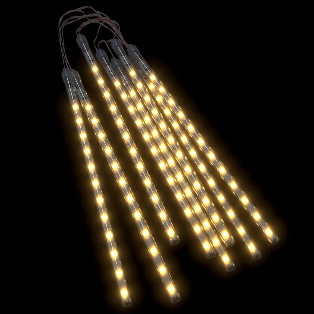 Luci Meteoriche 8 pz 30cm Bianco Caldo 192 LED Interni Esterni