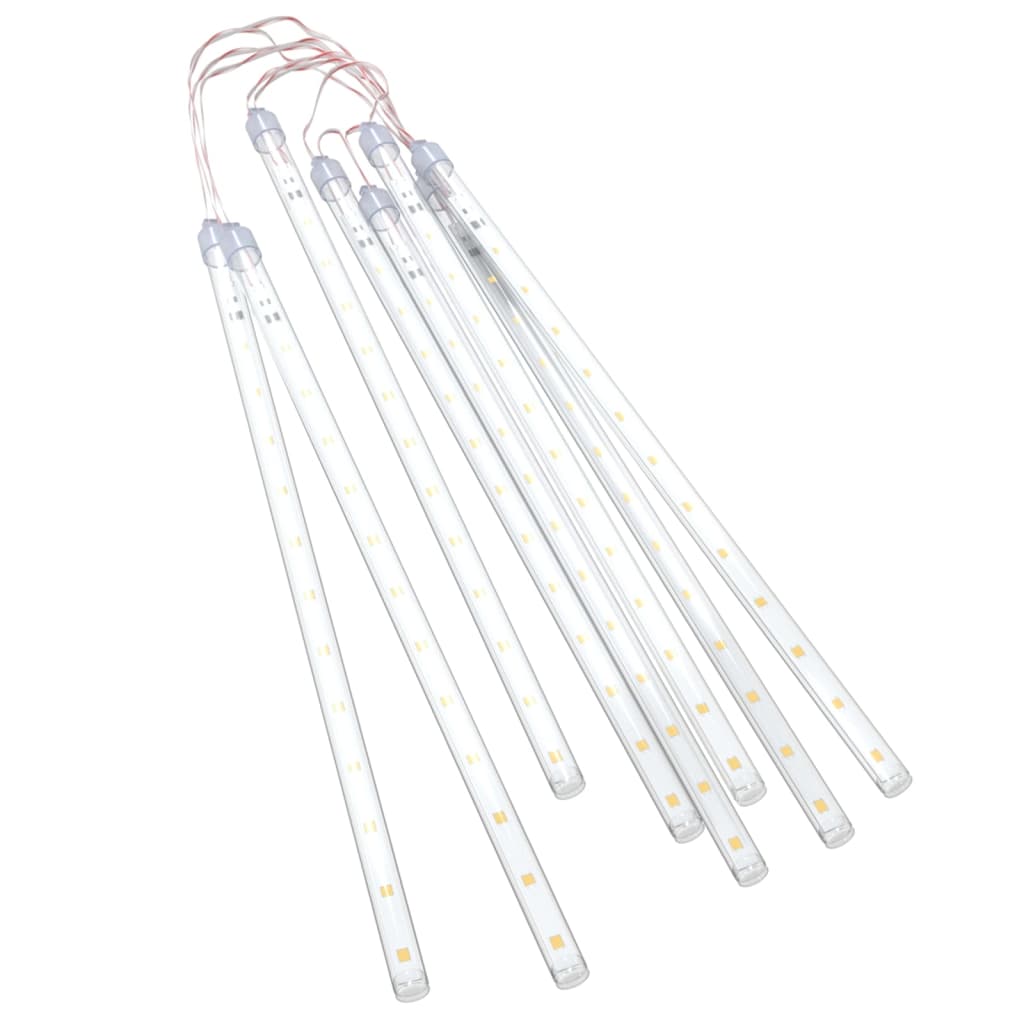 Luci Meteoriche 8 pz 30cm Bianco Caldo 192 LED Interni Esterni