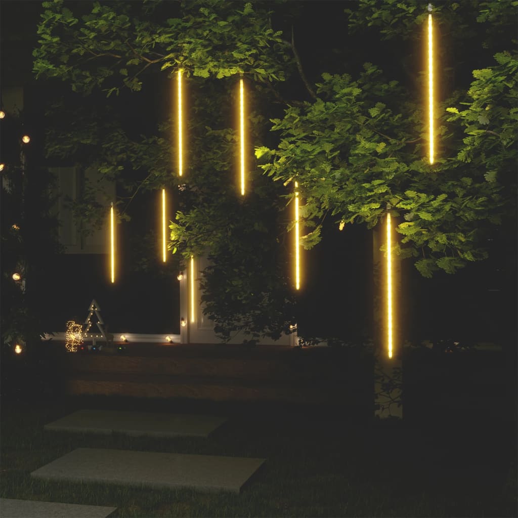 Luci Meteoriche 8 pz 50cm Bianco Caldo 288 LED Interni Esterni