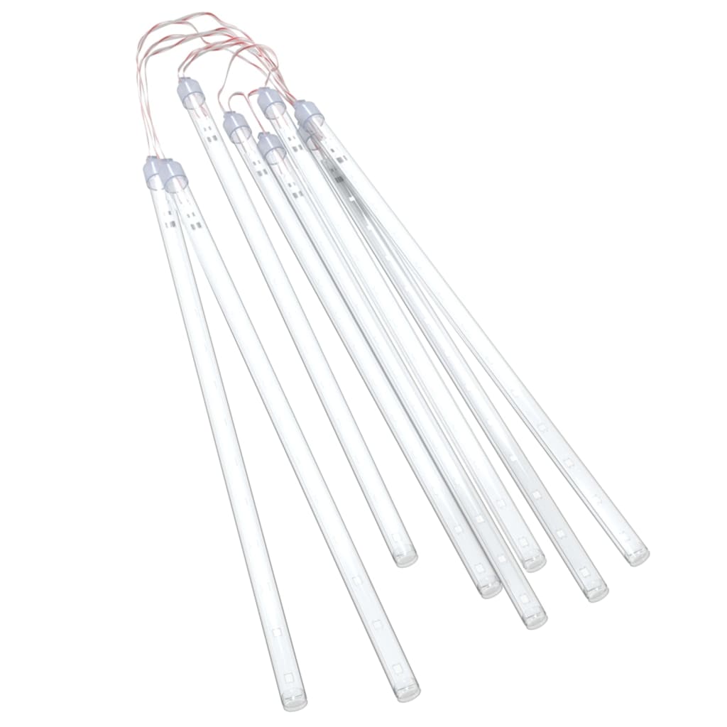 Luci Meteoriche 8 pz 30cm Bianco Freddo 192 LED Interni Esterni