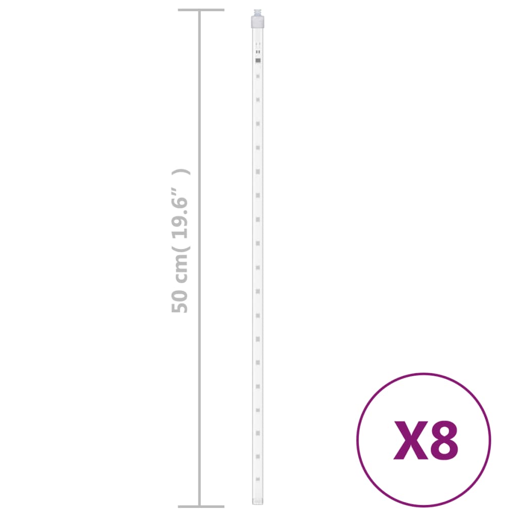 Luci Meteoriche 8 pz 50cm Blu 288 LED Interni Esterni