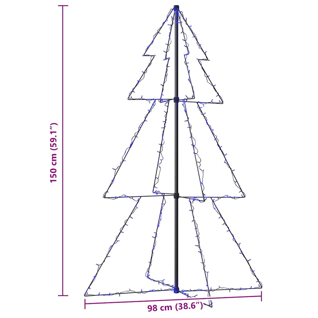 Albero di Natale a Cono 200 LED per Interni Esterni 98x150 cm