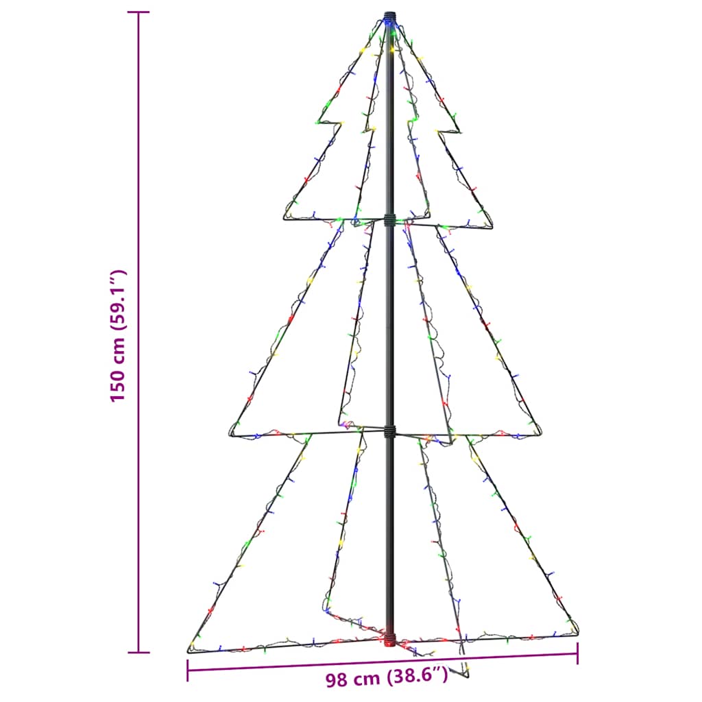 Albero di Natale a Cono 200 LED per Interni Esterni 98x150 cm