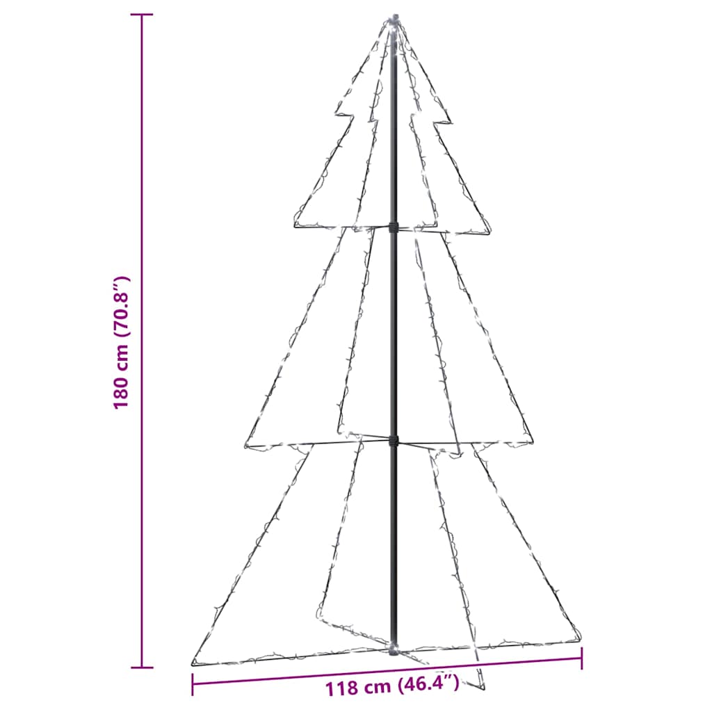 Albero di Natale a Cono 240 LED per Interni Esterni 118x180 cm