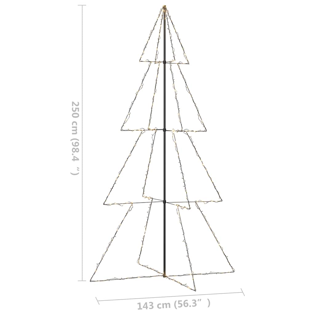 Albero di Natale a Cono 360 LED per Interni Esterni 143x250 cm