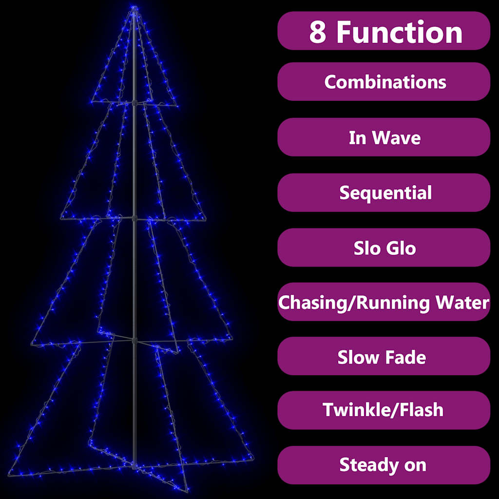 Albero di Natale a Cono 360 LED per Interni Esterni 143x250 cm