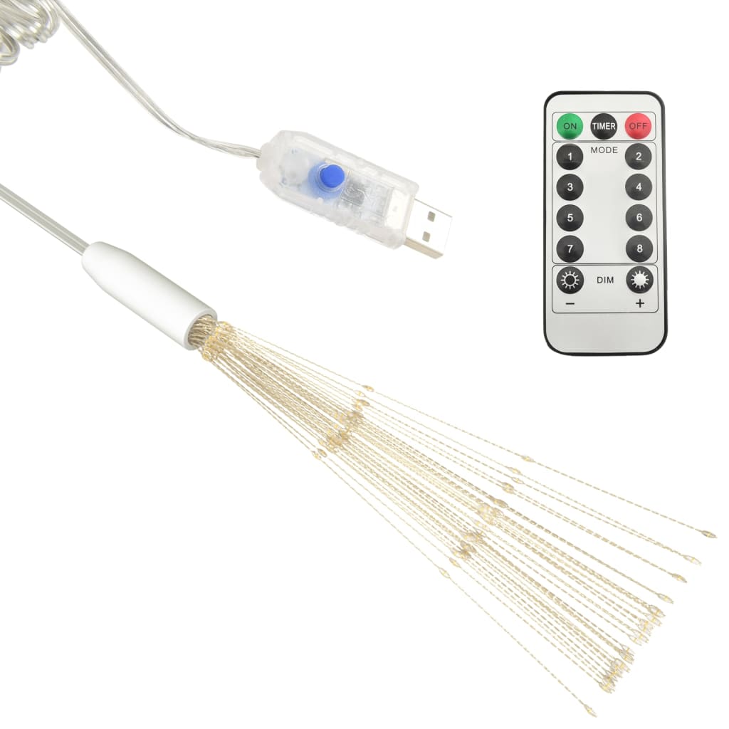 Luci di Natale Fuochi d'Artificio Bianco Caldo 20 cm 140 LED