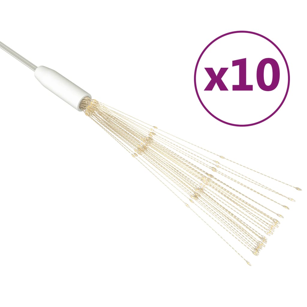 Luci di Natale Fuochi Artificio 10pz Bianco Caldo 10cm 1400 LED