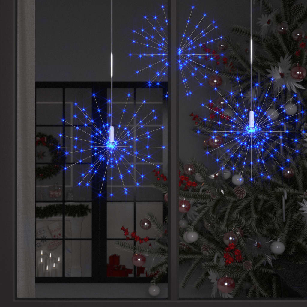 Luci di Natale Fuochi d'Artificio Blu Chiaro 20 cm 140 LED