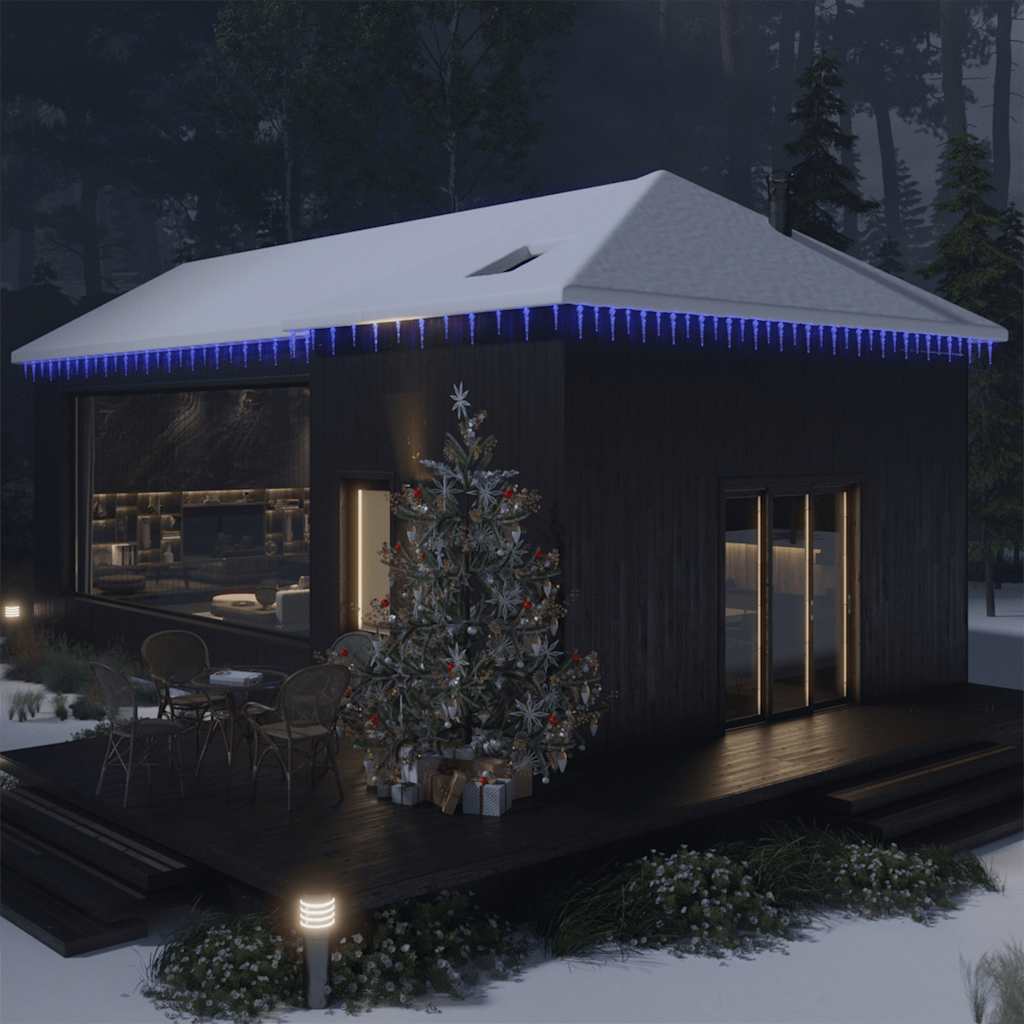 Luci Natale a Ghiacciolo 100 pz Blu in Acrilico