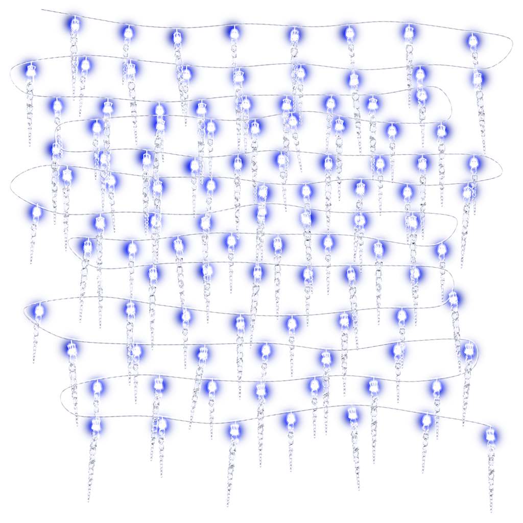 Luci Natale a Ghiacciolo 100 pz Blu in Acrilico