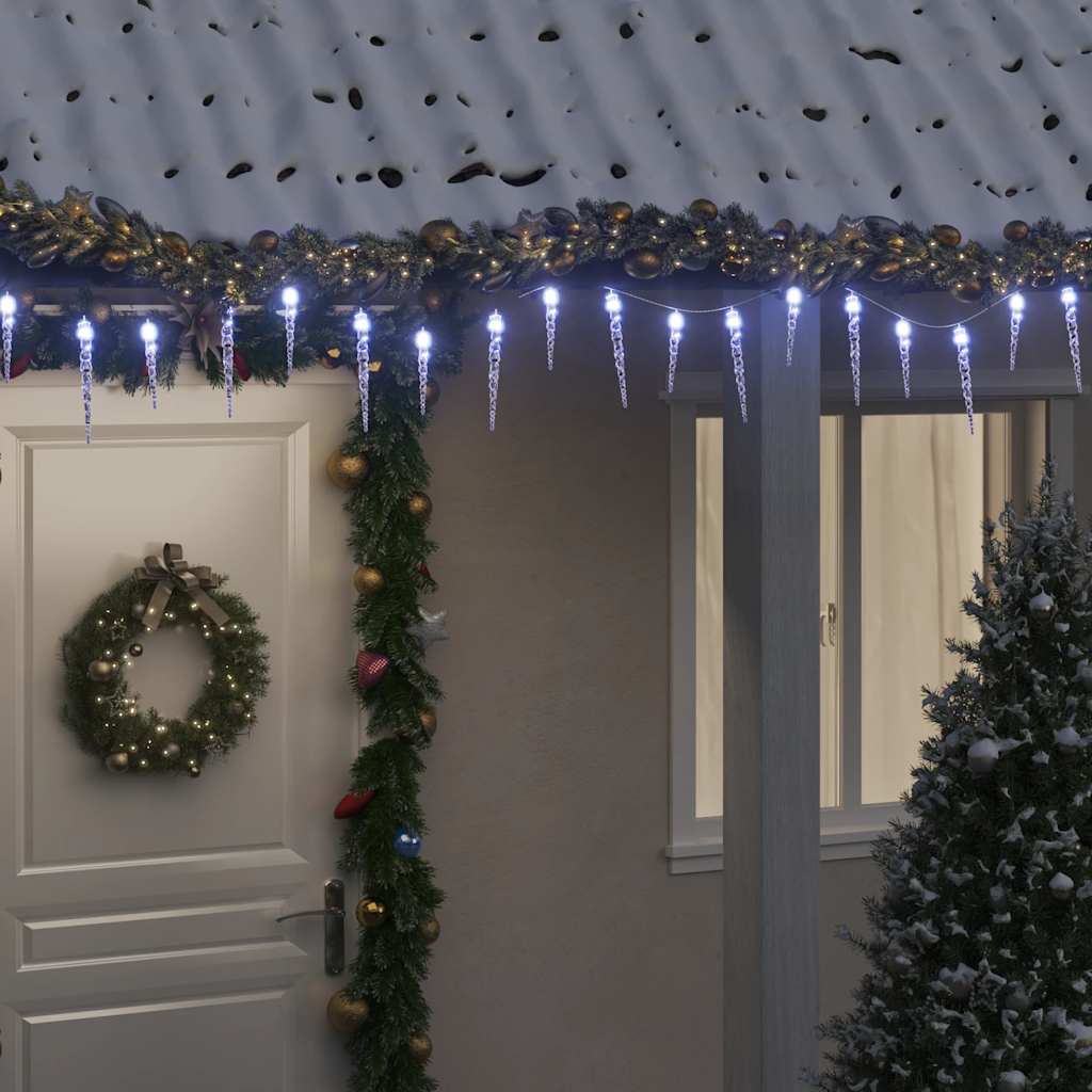 Luci Natale a Ghiacciolo 200 pz Bianco Freddo in Acrilico