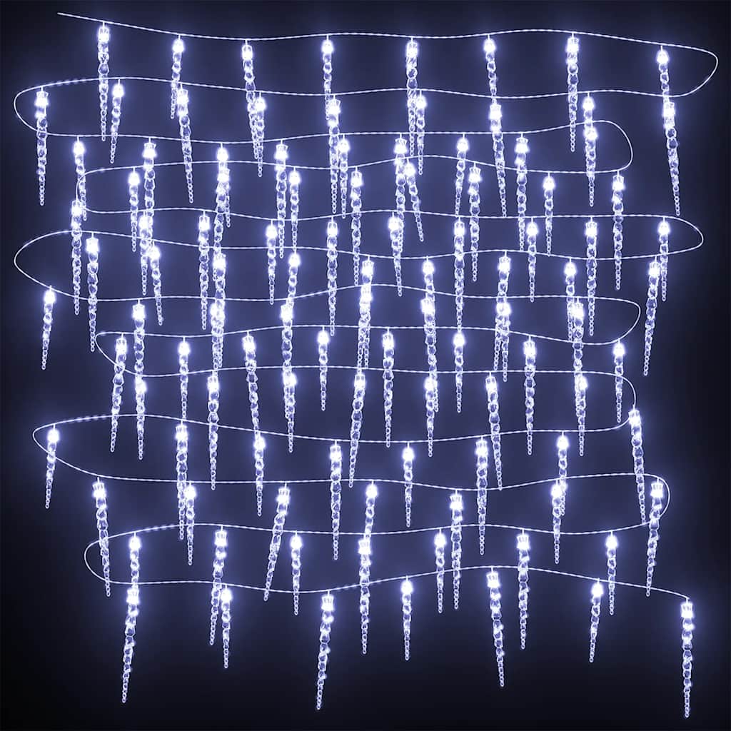 Luci Natale a Ghiacciolo 200 pz Bianco Freddo in Acrilico