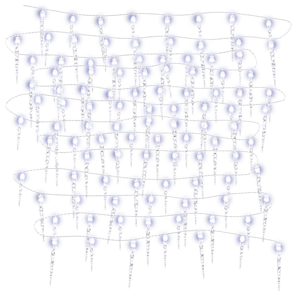 Luci Natale a Ghiacciolo 200 pz Bianco Freddo in Acrilico