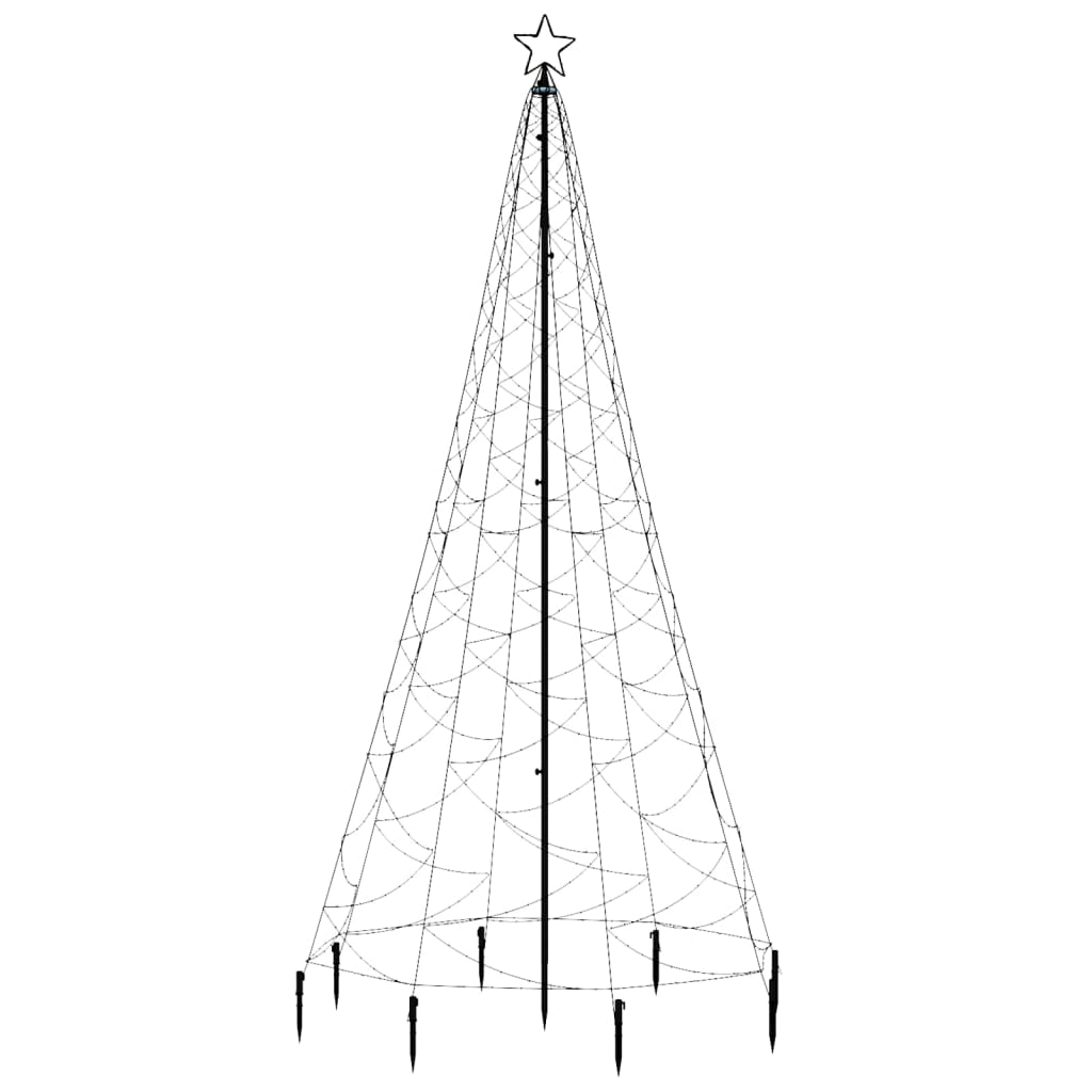 Albero di Natale con Palo in Metallo 500 LED Blu 3 m