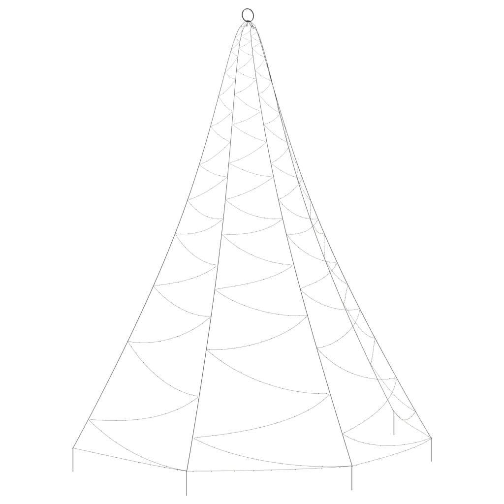 Albero da Parete con Gancio Metallico 720 LED Blu 5 m