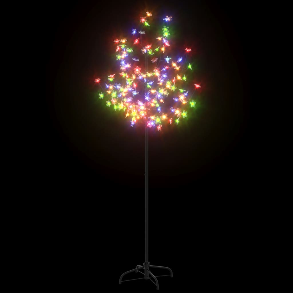 Albero di Natale 120 LED Colorati Ciliegio in Fiore 150 cm