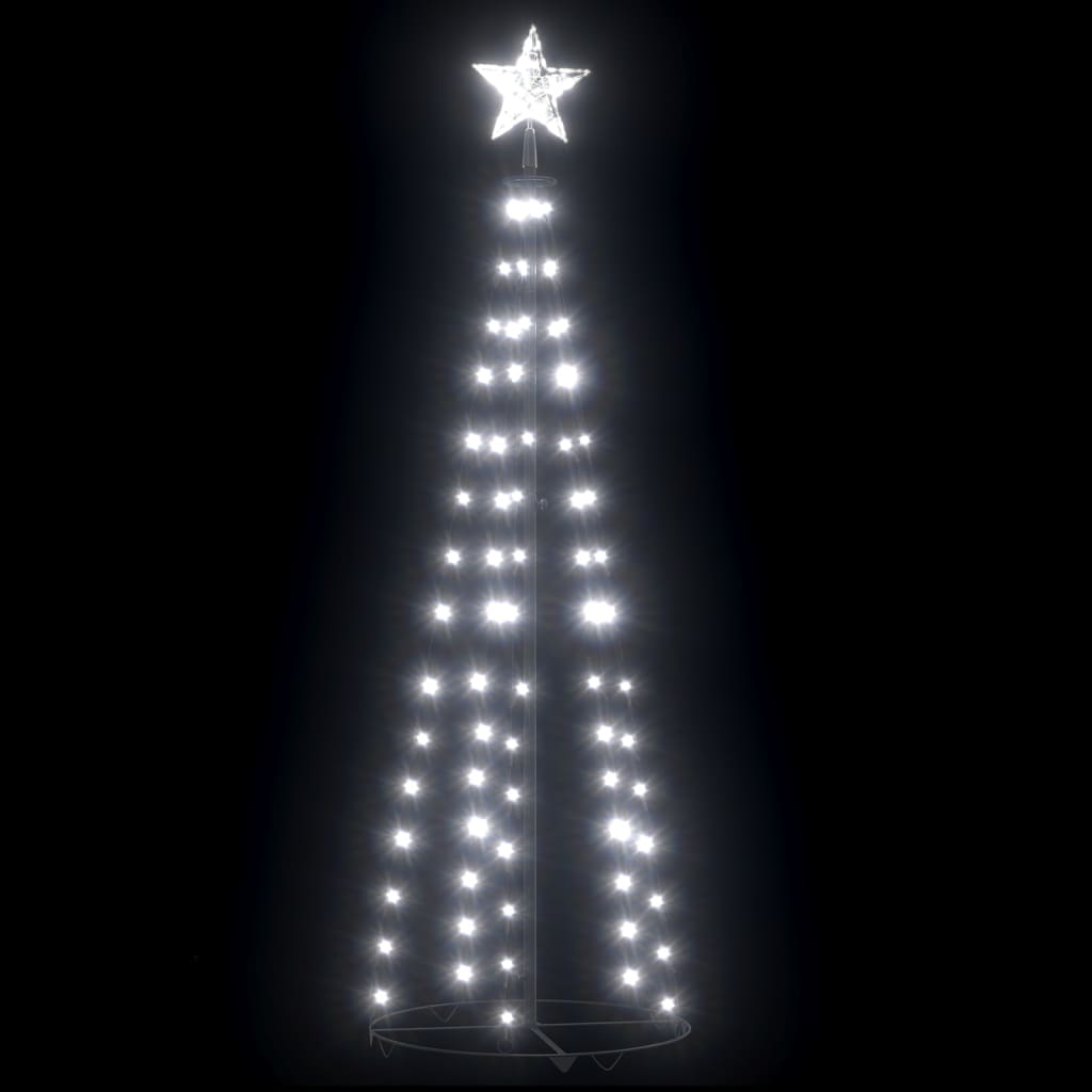 Albero di Natale a Cono con 70 LED Bianco Freddo 50x120 cm