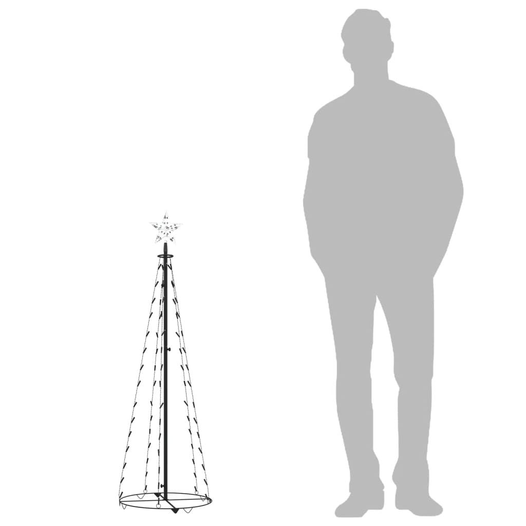 Albero di Natale a Cono con 70 LED Bianco Freddo 50x120 cm