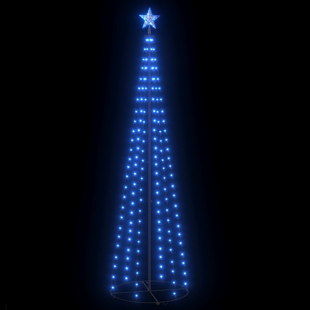 Albero di Natale a Cono Decorato Blu con 136 LED 70x240 cm