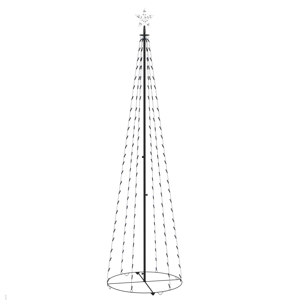 Albero di Natale a Cono Decorato Blu con 136 LED 70x240 cm