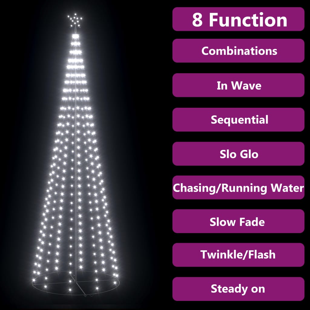 Albero di Natale a Cono con 330 LED Bianco Freddo 100x300 cm
