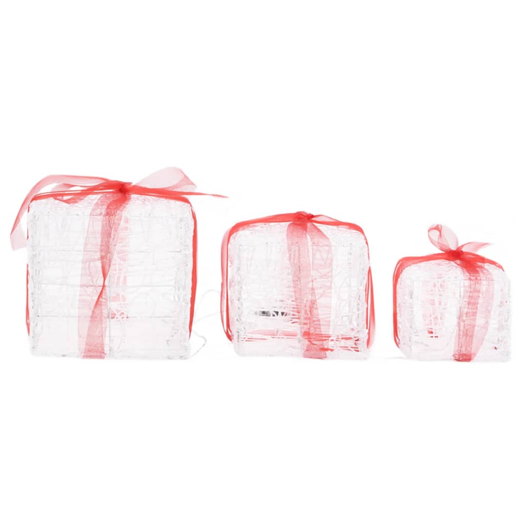 Scatole Regalo Decorative Natale in Acrilico 3 pz Colorate
