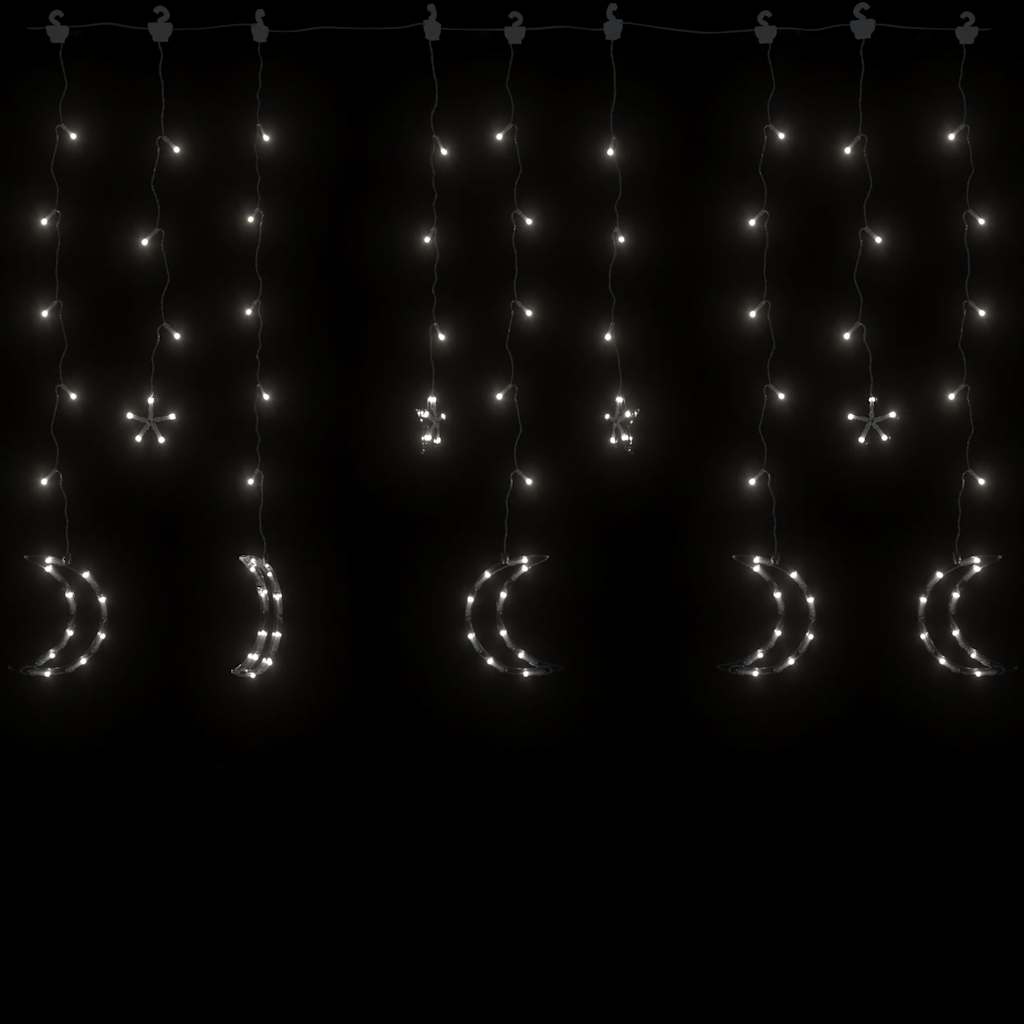 Luci Fatate Stella e Luna con Telecomando 138 LED Bianco Freddo