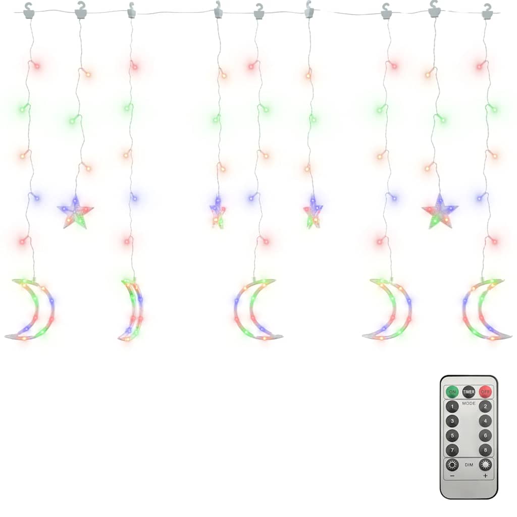 Luci Fatate Stella e Luna con Telecomando 138 LED Colorate