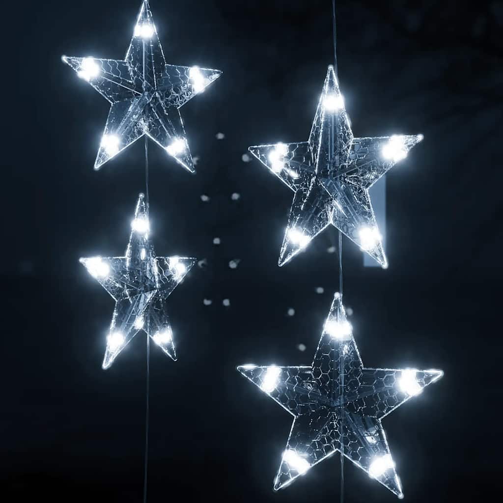 Luci Fatate a Stella a LED 200 LED Bianco Freddo 8 Funzioni